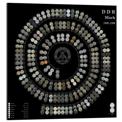 Tableau en plexi-alu GDR Mark Spiral: Nighttime colors