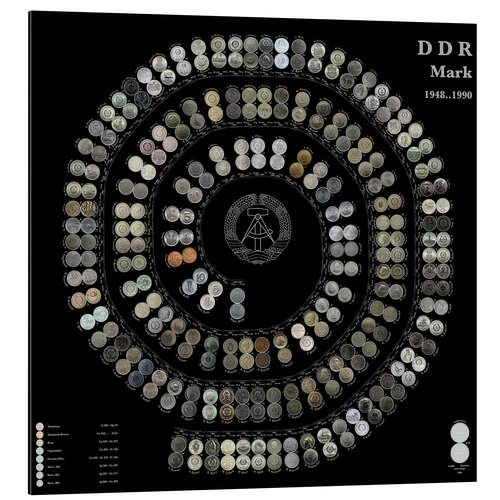 Aluminiumsbilde GDR Mark Spiral: Nighttime colors