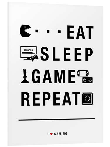 Tableau en PVC Eat sleep game repeat