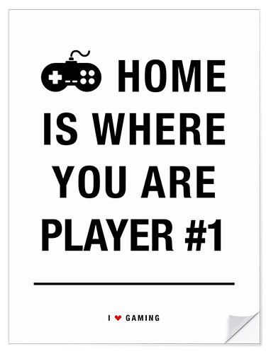 Wandsticker Home is where you are player 1