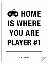 Wandsticker Home is where you are player 1