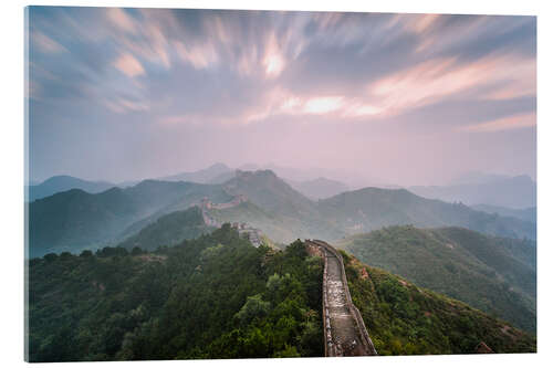 Acrylic print Sunset at the Great Wall of China