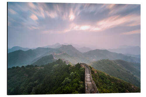 Aluminium print Sunset at the Great Wall of China