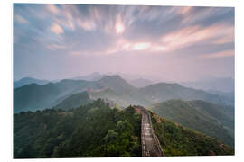 Foam board print Sunset at the Great Wall of China