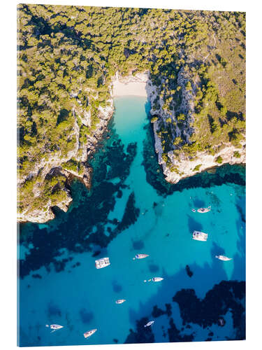 Acrylic print Yachts in the mediterranean sea