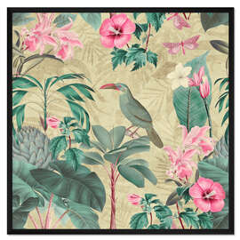 Gerahmter Kunstdruck Tukane im Dschungelparadies