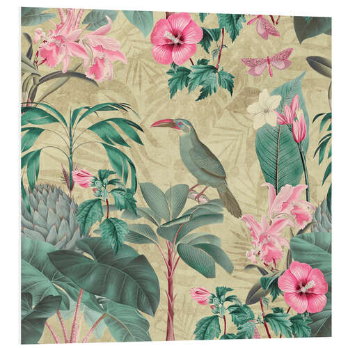 Quadro em PVC Toucans Jungle Paradise