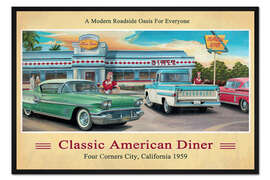 Gerahmter Kunstdruck American Diner