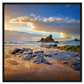 Gerahmter Kunstdruck Strand in Cornwall