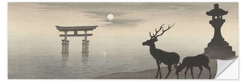 Wall sticker Deer, stone lantern and torii