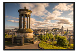 Gerahmter Kunstdruck Blick vom Carlton Hill auf Edinburgh, Schottland