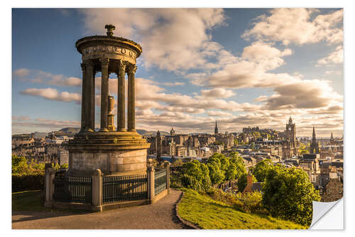 Autocolante decorativo Vista de Carlton Hill em Edimburgo, Escócia