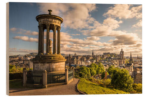 Holzbild Blick vom Carlton Hill auf Edinburgh, Schottland