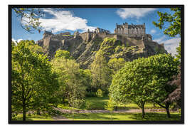 Gerahmter Kunstdruck Princes Street Gardens und Edinburgh Castle, Schottland