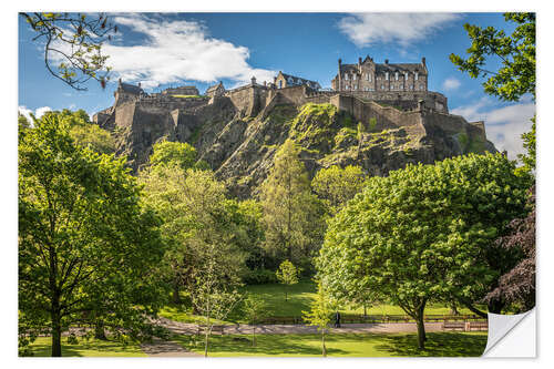 Naklejka na ścianę Princes Street Gardens and Edinburgh Castle, Scotland