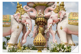 Selvklebende plakat Elephant statue in Sanam Luang, Bangkok