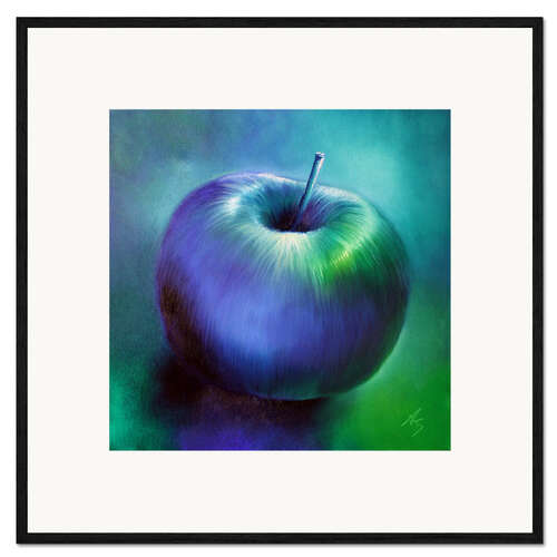 Gerahmter Kunstdruck Blauer Apfel