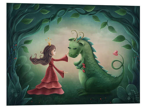 Quadro em PVC Girl with little dragon