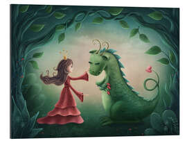 Tableau en plexi-alu Girl with little dragon