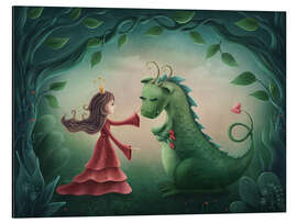 Magnettafel Mädchen mit kleinem Drachen