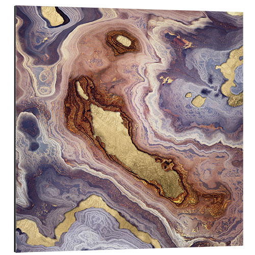 Aluminium print Mauve Agate