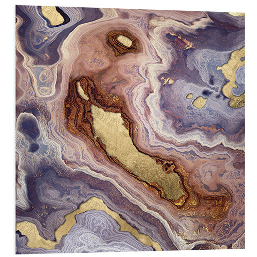 Foam board print Mauve Agate