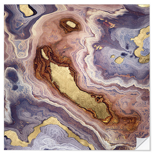 Selvklebende plakat Mauve Agate