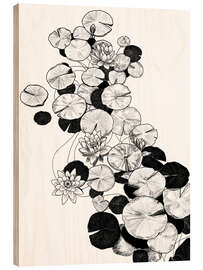 Wood print Water lilies