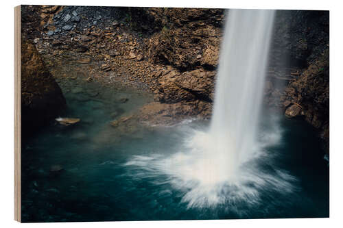 Wood print Waterfall on the Klausen Pass, Switzerland