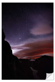 Vinilo para la pared Paisaje nocturno en Furka Pass, Suiza