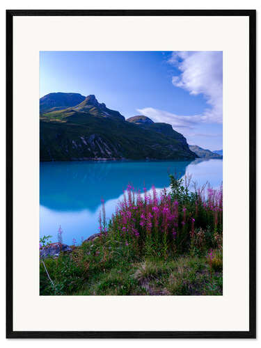 Ingelijste kunstdruk View at Lac do Moiry, Switzerland