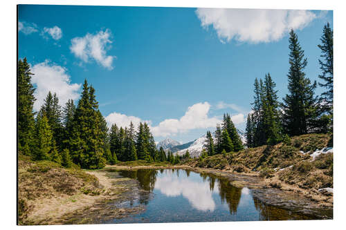 Aluminiumtavla Mountain lake over Arosa, Switzerland