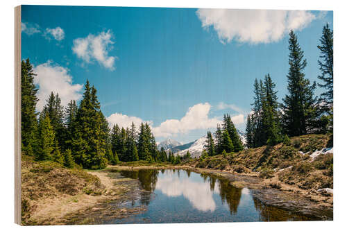 Tableau en bois Lac de montagne sur Arosa, Suisse