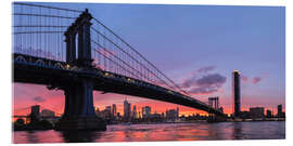 Acrylic print Manhattan Bridge at sunset, New York