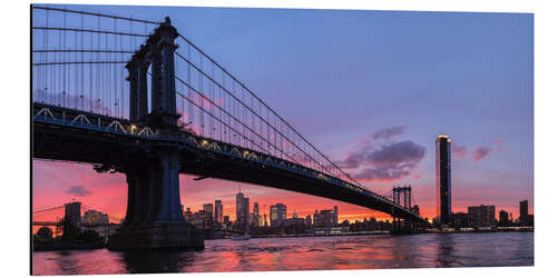 Alubild Manhattan Bridge bei Sonnenuntergang, New York