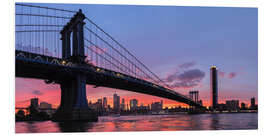 Foam board print Manhattan Bridge at sunset, New York