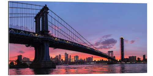 Gallery print Manhattan Bridge at sunset, New York