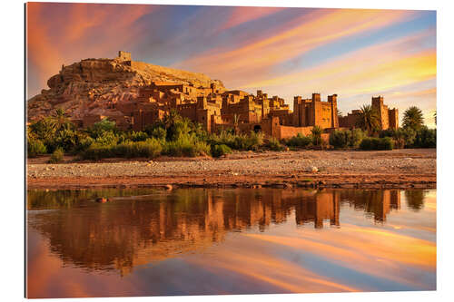 Tableau en plexi-alu Ait Benhaddou au lever du soleil, Maroc