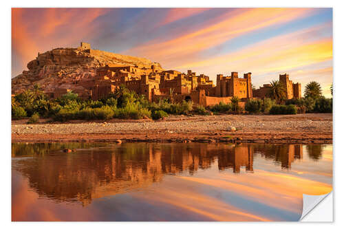 Sticker mural Ait Benhaddou au lever du soleil, Maroc