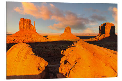 Aluminiumsbilde Monument Valley at sunset, Arizona