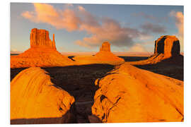 Hartschaumbild Monument Valley bei Sonnenuntergang, Arizona