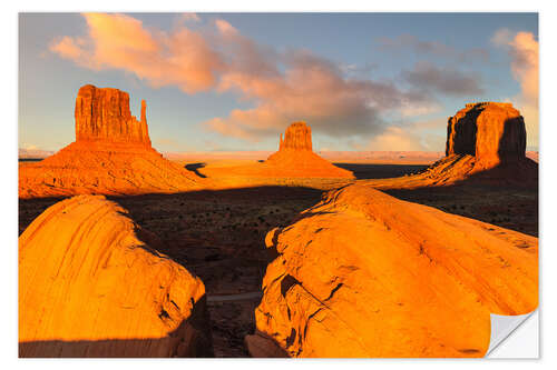 Wandsticker Monument Valley bei Sonnenuntergang, Arizona