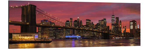 Aluminiumtavla New York skyline at sunset