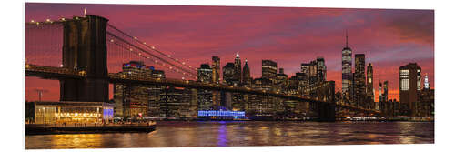 Foam board print New York skyline at sunset