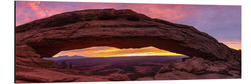 Alubild Mesa Arch bei Sonnenaufgang