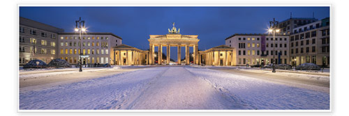 Póster Puerta de Brandenburgo en invierno