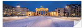 Selvklebende plakat Brandenburg Gate in winter