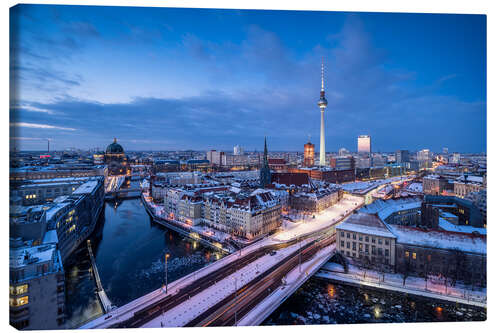 Leinwandbild Berlin Skyline im Winter