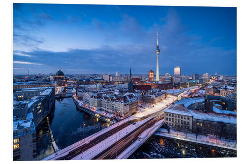 Print på skumplade Berlin skyline in winter