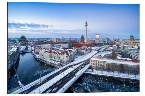 Aluminium print Berlin city view in winter